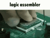 a picture of a logic assembler with a screwdriver