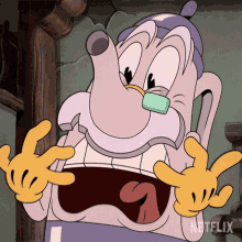 Freaking Out Werner Werman GIF - Freaking Out Werner Werman The Cuphead Show GIFs