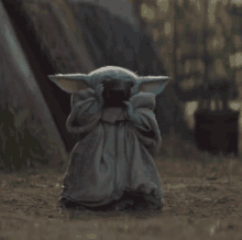 The Mandalorian Baby Yoda GIF - The Mandalorian Baby Yoda Soup GIFs