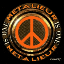 a peace sign in a circle with the words metalieur is one written around it