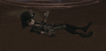 a cartoon character is laying on the floor with his head on the floor