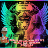 a poster for indonesian music generation with a tiger and a girl