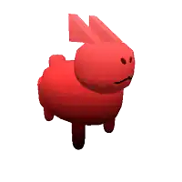 a blue cartoon character with a bunny ear is standing on a white background
