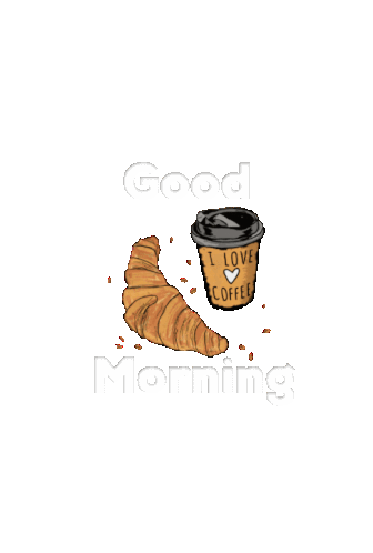 Croissant Good Morning Sticker - Croissant Good Morning Stickers