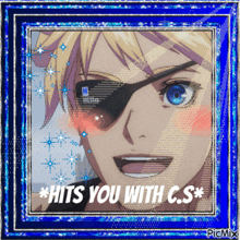 a picture of a boy wearing sunglasses with the words hits you with c.s.