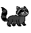 a pixel art drawing of a raccoon with a long tail .