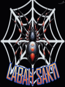 a spider on a web with the words labah sakti