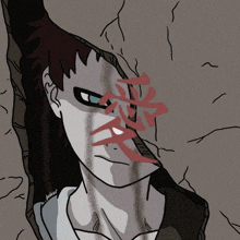 a drawing of a man with a chinese symbol on his face and the name federi on the bottom right