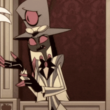 a cartoon character is wearing a top hat and glasses