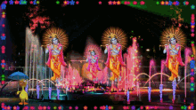 Krishna Janmashtami Fountains GIF - Krishna Janmashtami Fountains Hindu Festival GIFs