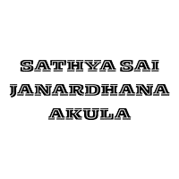 a black and white logo that says sathya sai janardhana akula