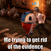 Me Trying To Get Rid Of The Evidence Teddie GIF - Me Trying To Get Rid Of The Evidence Teddie Persona 4 GIFs