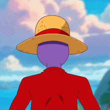 a cartoon of a person wearing a straw hat