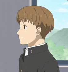 a cartoon character with the letter i on his jacket
