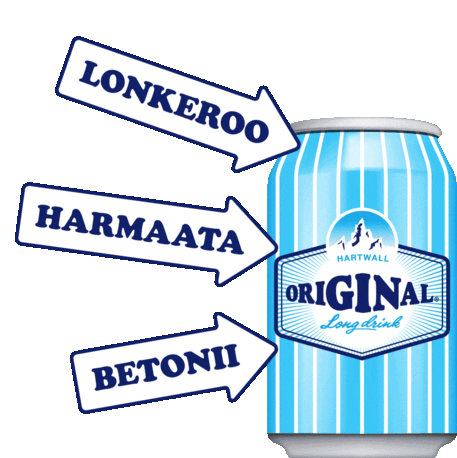 Lonkero Original Long Drink Harmaata Sticker - Lonkero Original Long Drink Harmaata Betonii Stickers