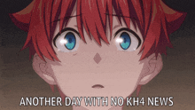 another day with no kh4 news is written below a picture of a red haired anime character
