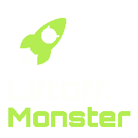 a green rocket with a cat on it and the word monster under it
