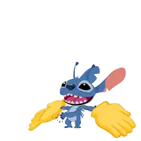 a cartoon character with a yellow hand covering his mouth