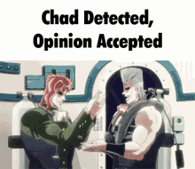 Chad Detected Opinion Accepted GIF - Chad Detected Opinion Accepted Jojo Handshake GIFs