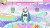 a video game screen shows a girl dancing and the words great combo