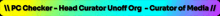 a colorful background with the words wo checker head curator wolf org