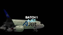 a jet airplane with the words batch 1 jet on the side