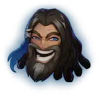 a cartoon of a man with dreadlocks and a beard smiling