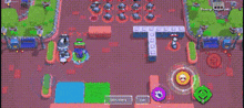 a screenshot of a video game called brawl stars with a purple background .