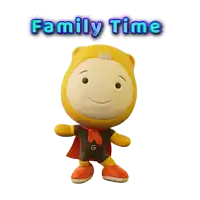 a cartoon character with a cape and the words family time above him