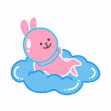 pink rabbit resting cloud music