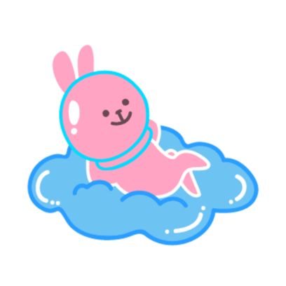 Pink Rabbit Sticker - Pink Rabbit Resting Stickers