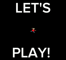 a poster that says let 's play with a drawing of a man