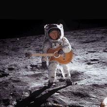 Ylia Callan Guitar On The Moon1969 Moon Aliens GIF
