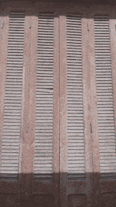 a row of wooden shutters on a door