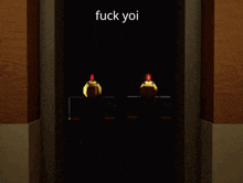 a drawing of a person with the words " fuck yoi " on it