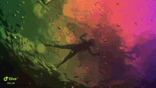 a purple and green background with the word dive on the bottom right