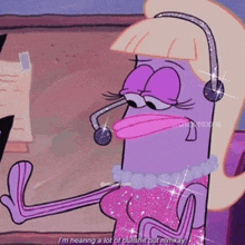 a cartoon character is wearing headphones and says i 'm hearing a lot of bullshit but mikey