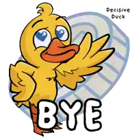 a cartoon of a duck saying bye