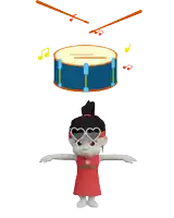 a cartoon girl wearing a headband that says ' jackie ' on it