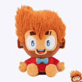 a stuffed animal with a beard and the number 6 on his eyes