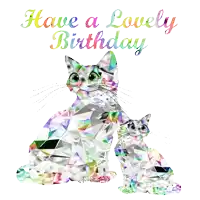 a greeting card with two cats and the words have a lovely birthday
