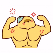 duck yellow muscle threat angry