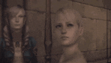 a painting of a woman 's face is on a wall .