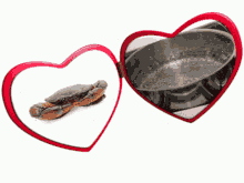 crab heart locket crab uncooked crab cooked boil