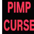pimp curse is written in red on a black background