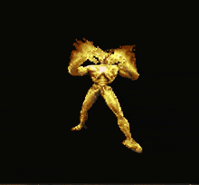 a pixel art of a man with a gun