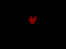 a pixel art drawing of a broken heart on a black background