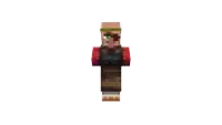 a minecraft character with a green eye and a bandaged arm
