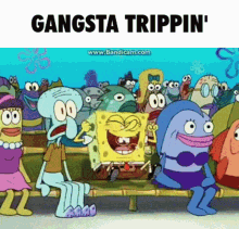 Gangsta Trippin Spongebob GIF - Gangsta Trippin Spongebob Happy GIFs