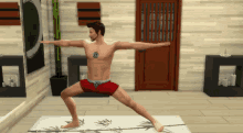 Avengers Sims Tony Stark GIF - Avengers Sims Tony Stark Yoga GIFs